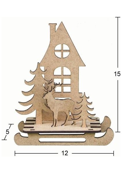 Ahşap Yılbaşı Süsü YB32