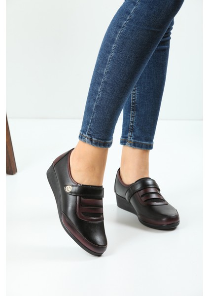 Kadın Bordo Ortopedik Anne Babet Ayakkabı Anne Ayakkabısı Kadın Günlük Ayakkabı Kadın Klasik Ayakkabı Anne Ayakkabı Ayzen indirimleri