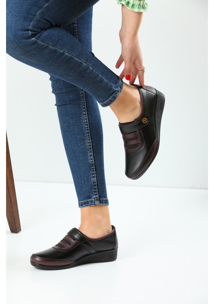 Kadın Bordo Ortopedik Anne Babet Ayakkabı Anne Ayakkabısı Kadın Günlük Ayakkabı Kadın Klasik Ayakkabı Anne Ayakkabı Ayzen