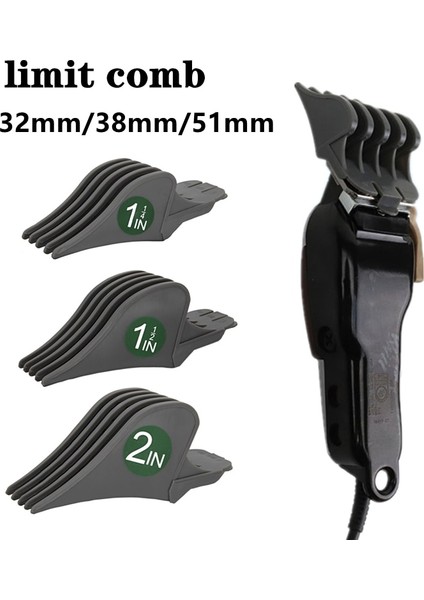 Yeşil--3pc Büyük Limit Tarak 32MM 38MM 51MM Boyutu Wahl Evrensel Berber Dükkanı Profesyonel Kesme Kılavuzu Elektrikli Makaslar Aksesuar Y0504 (Yurt Dışından)