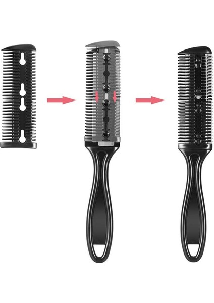 Koyu Yeşil 3 Adet Saç Jilet Tarak Düzeltici Çift Kesme Tiner Şekillendirici Yan Makas Aracı Metal Şekillendirici ile Profesyonel Şekillendirici Berber Kesici (Yurt Dışından) fırsatları
