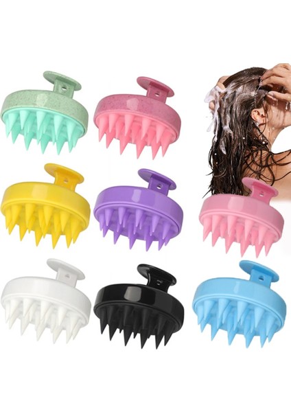 Tip A Mavi Silikon Şampuan Saç Derisi Saç Masajı Kafa Vücut Saç Derisi Masaj Fırçası Tarak Saç Yıkama Tarağı Duş Fırçası Banyo Spa Masaj Fırçası (Yurt Dışından)