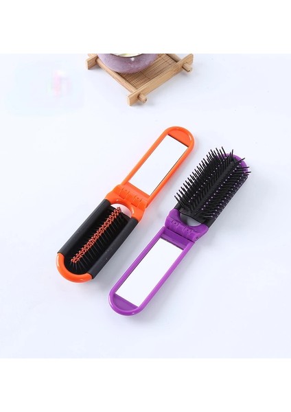 Pembe 1 Pc Profesyonel Seyahat Saç Tarak Taşınabilir Katlanır Saç Fırçası Ayna Kompakt Cep Boyutu Çanta Seyahat Tarak (Yurt Dışından)