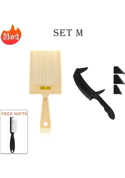 Set M Yeni Stil Saç Kesme Konumlandırma Tarak Setleri Profesyonel Saç Kesme Makinesi Solmaya Tarak Fırça Erkekler Salon Şekillendirici Berber Aksesuarları (Yurt Dışından)