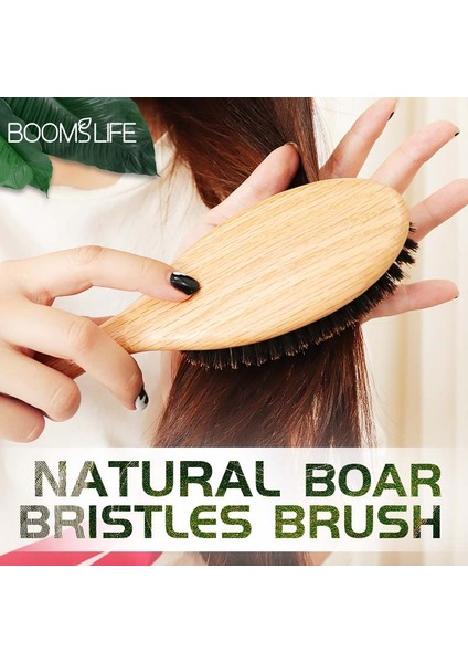 Küçük Boy Boomslıfe Domuzu Kıl Saç Fırçası Kadın Combs Saç Ahşap Hairbrush Detangle Düzleştirici Fırça Saç Tarak Berber Aksesuarları (Yurt Dışından) indirimleri