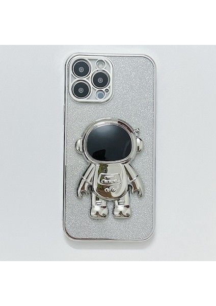 Cep Telefonu Kılıfı Elektroliz Astronot Standı Glitter Kart Stoğu Apple 15 Koruyucu Kılıf (Yurt Dışından)