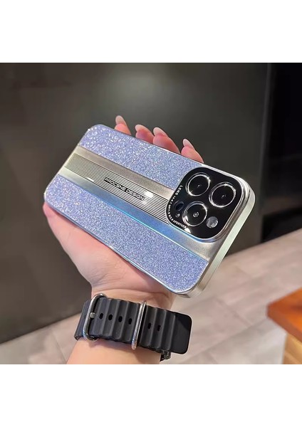 Porsche Cep Telefonu Kılıfı Buzlu Elektroliz Kaplama Parıltılı Apple IPHONE1515 Birinci Katman Sığır Derisi (Yurt Dışından)