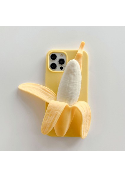 Üç Boyutlu Muz Tutamlı ve Basınç Tahliyeli Apple 15 Yaratıcı Cep Telefonu Kılıfı Için Uygundur (Yurt Dışından)