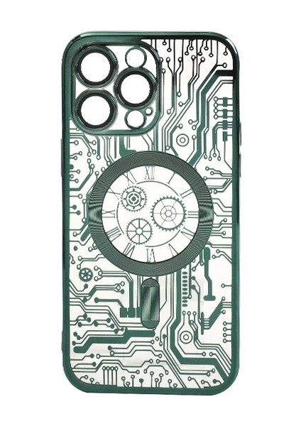 Apple 15 Cep Telefonu Kılıfı Manyetik Sızıntı Işareti Mekanik Saat Için Uygundur (Yurt Dışından)