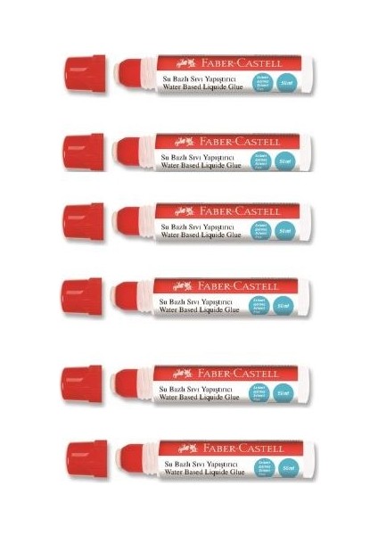 Faber Castell Su Bazlı Sıvı Yapıştırıcı 50 ml -6'lı-