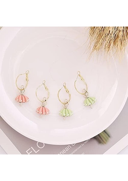Küpeler Balerin Kolyeler Küpeler Kızlar Kızlar Bale Kolyeler Küpeler Charm Takı Hediyeler Süper Sevimli Pembe (Yurt Dışından) modelleri