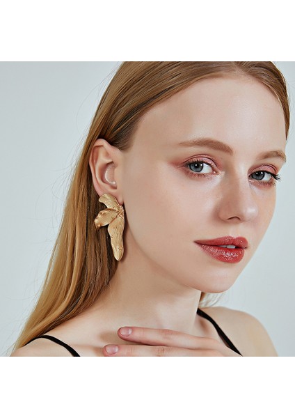 2 Parça Yaprak Küpe - Kadınlar Için Çiçek Küpe - Vintage Büyük Küpe - Kızlar Için Düzensiz Şekil Sallantılı Küpe Hediye - Açıklama Küpe (Yurt Dışından) modelleri