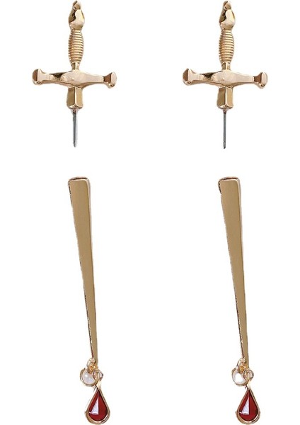 1 Çift Benzersiz Retro Gotik Uzun Kılıç Kanca Küpe Vintage Punk Tarzı Bıçak Dangle Bırak Küpe Kadın Kızlar Için Trendy Bildirimi Takı Hediyeler (Yurt Dışından) fiyatları