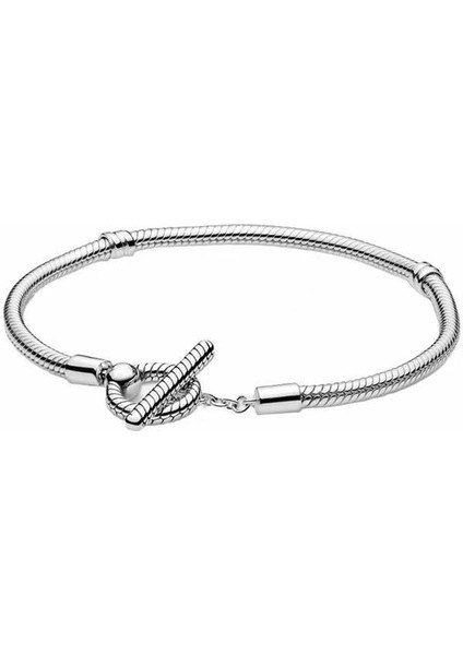 Şeffaf Kübik Zirkonlu Som Gümüş Kadınlar Için Parlak Zincir Charm Bileklik, 6,7 In / 17 cm (Yurt Dışından)
