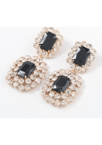 Gümüş Rhinestone Kristal Gelin Avize Uzun Püsküller Dangle Küpe Düğün Veya Parti Için (Yurt Dışından)