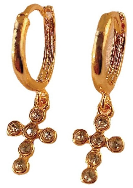2pcs Huggie Hoop Küpeler, Post Dangle Hoop Küpeler Bayan Yuvarlak Elmas Çapraz Dangle Hoop Küpeler (Yurt Dışından) fırsatları
