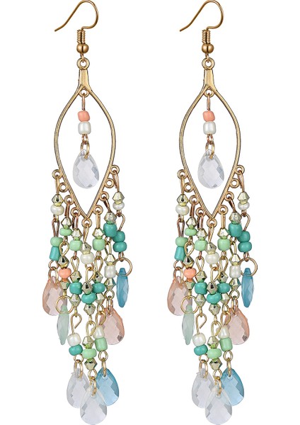 Bohemian Küpe Metal Küpe Içi Boş Küpe Retro Dangle Küpe Boho Hoop Küpe Kadın Kızlar Için (Yurt Dışından)