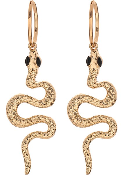 Adet Yılan Küpe Hoop Küpeler Punk Rhinestone Yılan Bırak Dangle Saplama Küpe Minimalist Kristal Uzun Yılan Küpe Kadınlar Için Genç Kız Takısı Hediye, Altın (Yurt Dışından)