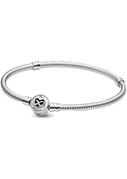 Şeffaf Kübik Zirkonlu Som Gümüş Kadınlar Için Parlak Zincir Charm Bileklik, 6,7 In / 17 cm (Yurt Dışından)