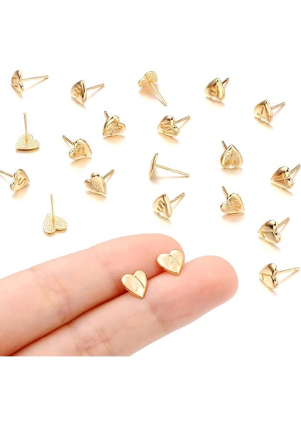 Avekı Kalp Ilk Saplama Küpe Kızlar Kadınlar Kızlar Çocuklar Için - S925 Gümüş Post 14K Altın Kaplama Zarif Harf Küpeler Hipoalerjenik Küçük Ilk Küpeler ---- J (Yurt Dışından) indirimleri