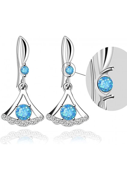 Damla Küpeler, Damla Küpeler, Yapay Elmaslar, Halka Küpeler, Kübik Zirkon, Damla Küpeler, Hediye Küpeler, Moda, Kız Çocukları Için Hipoalerjenik Mücevher (Mavi) (Yurt Dışından)