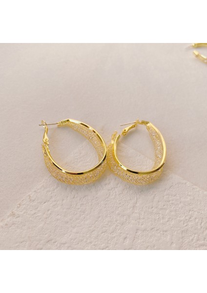 Oval Altın Geometrik Küpe Abartılı Bildirimi Küpe Punk Moda Büküm Küpe Takı Kadınlar ve Kızlar Için (Yurt Dışından) modelleri