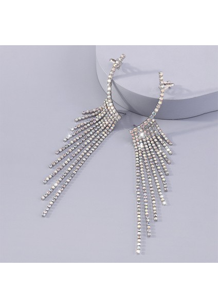 Kübik Zirkonya Infinity Dangle Bırak Küpe Kadınlar Için Püskül Taklidi Saplama Küpe Geometrik Küpe (Yurt Dışından)