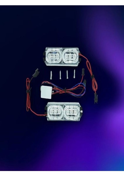 Plaka Lambası Çakar Ledli Kırmızı 709 2 Li Set