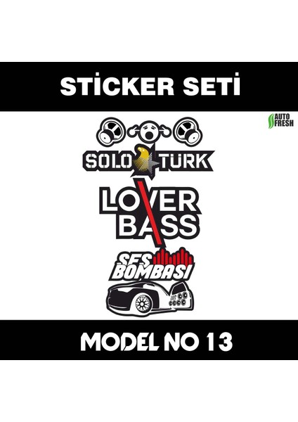 Solo Türk Ses Bombası - Set Sticker Yazıları - Araba Motorsiklet Atv Cam Dolap Uyumlu Etiket