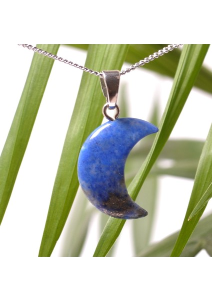 Ay Şeklinde Lapis Lazuli Taşı Kolye - Küçük Boy