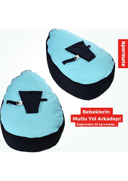 Yeni Doğan Bebek Yatağı,Fasulye Yatak,Fermuarlı Bebek Koltuğu, Yıkanabilir Kılıf Mavi modelleri