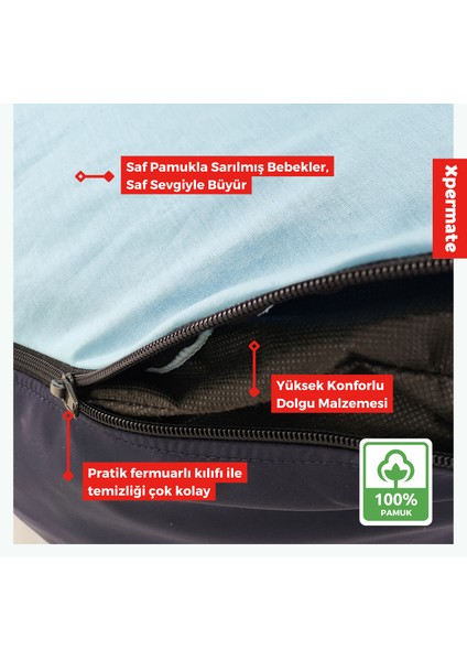 Yeni Doğan Bebek Yatağı,Fasulye Yatak,Fermuarlı Bebek Koltuğu, Yıkanabilir Kılıf Mavi indirimleri