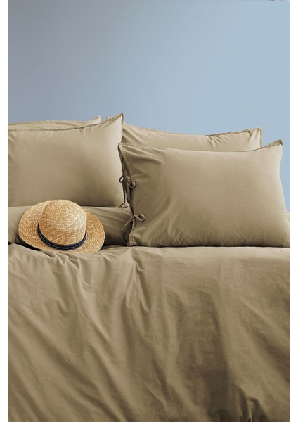 İssimo Home Savanna Yıkanmış %100 Pamuk Poplin Bej king Size Nevresim Takımı fiyatları