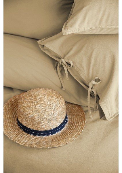 İssimo Home Savanna Yıkanmış %100 Pamuk Poplin Bej king Size Nevresim Takımı modelleri