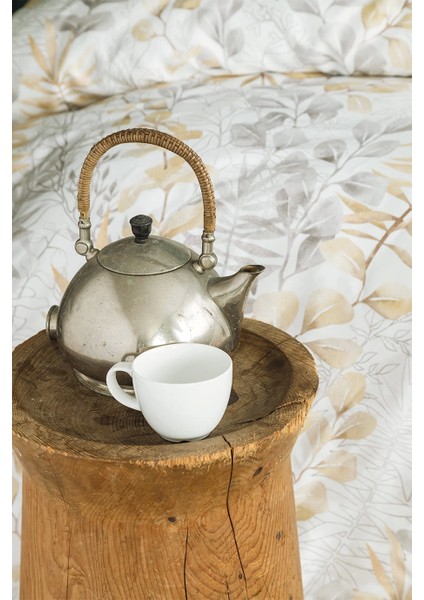 Occale Beige 210 Tc (83 Tel) Pamuk Saten Nevresim Takımı Tek Kişilik