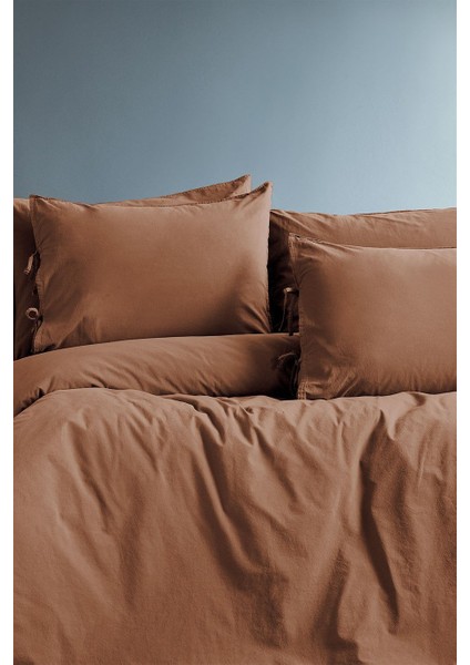 Savanna Yıkanmış %100 Pamuk Poplin tarçın King Size Nevresim Takımı fiyatları