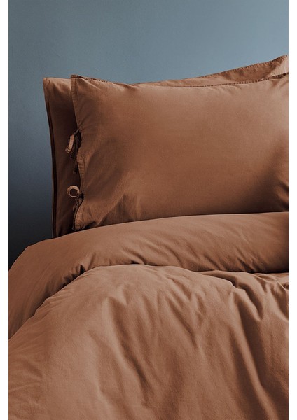 Savanna Yıkanmış %100 Pamuk Poplin tarçın King Size Nevresim Takımı modelleri