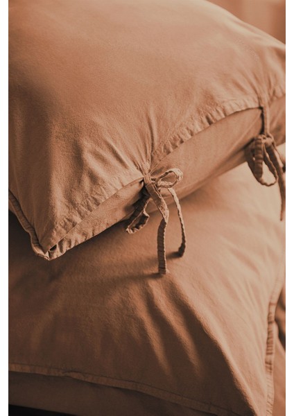 Savanna Yıkanmış %100 Pamuk Poplin tarçın King Size Nevresim Takımı fırsatları