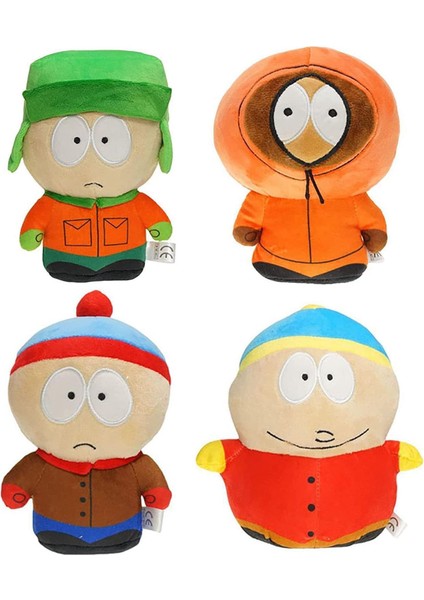 South North Park 8'' Peluş Oyuncak Seti - Kyle, Cartman, Kenny ve Butter Bebekleri - Çocuklar ve Yetişkinler Için Yumuşak Pamuklu Doldurulmuş Anime Figürleri (6pcs) (Yurt Dışından)