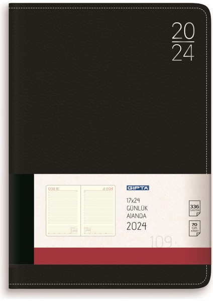 109 Snk Sunday Diary 2024 Günlük Ajanda Thermo Deri Sert Kapak