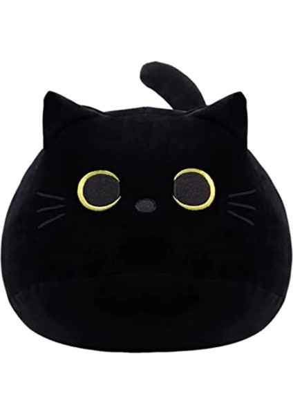 Kara Kedi Peluş Oyuncak 16'' Kara Kedi Yastık, Yumuşak Peluş Bebek Kara Kedi Doldurulmuş Hayvan, 3D Kara Kedi Peluşlar Yastık Bebek Sevimli Peluş Oyuncaklar Şekil Kedi Tasarımı Kan (Yurt Dışından)
