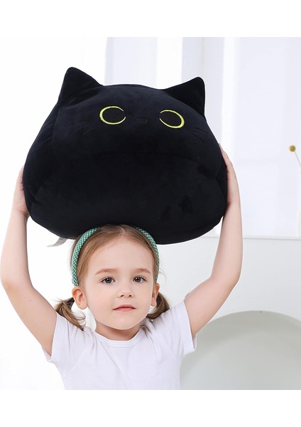 Kara Kedi Peluş Oyuncak 16'' Kara Kedi Yastık, Yumuşak Peluş Bebek Kara Kedi Doldurulmuş Hayvan, 3D Kara Kedi Peluşlar Yastık Bebek Sevimli Peluş Oyuncaklar Şekil Kedi Tasarımı Kan (Yurt Dışından) modelleri