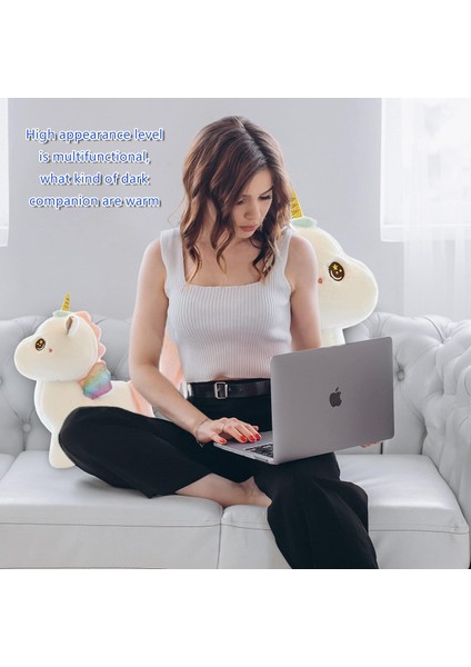 Peluş Tek Boynuzlu At Doldurulmuş Hayvan Yastıklar Oyuncak, Peluş Tekboynuzlar Doğum Günü Hediyeleri Kızlar Için Yumuşak Peluş Oyuncaklar Set, Çocuklar, Dekor (Beyaz, 23.6IN/60CM) (Yurt Dışından)