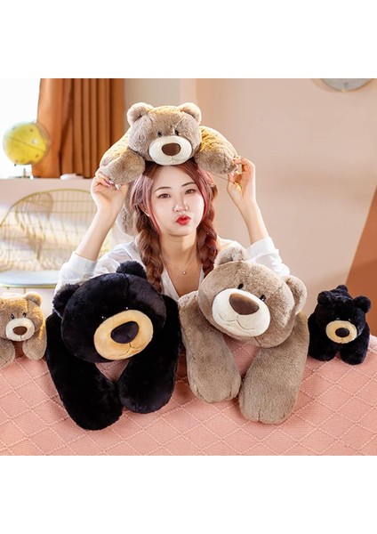 Yumuşak Siyah Ayı Doldurulmuş Hayvan: 23.6in Oyuncak Ayı Yürümeye Başlayan Yastık Sevimli Vücut Peluşları Kucaklama Uyku Peluş Kabarık Vahşi Hayvan Oyuncaklar Sandalye Dekor Peluş (Yurt Dışından) modelleri