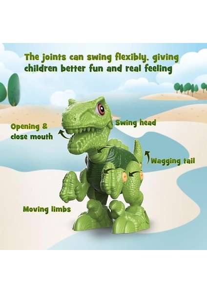 3 4 5 6 7 8 Yaşındaki Erkekler Için Dinozor Oyuncakları, Çocuklar Için Dinozor Oyuncaklarını Ayırın 3-5 5-7 Stem Inşaat Binası Çocuk Oyuncakları Elektrikli Matkapla, Dinozor Oyunca (Yurt Dışından)