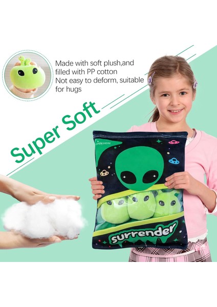 Plushies Doll Bir Çanta Uzaylı Peluş Oyuncak Dolması Yumuşak Aperatif Yastık Doğum Günü Hediyesi Için Teslim Peluş Oyuncak, Çocuklar Için Doldurulmuş Oyuncak Oyun Yastık Yastık Hed (Yurt Dışından) modelleri