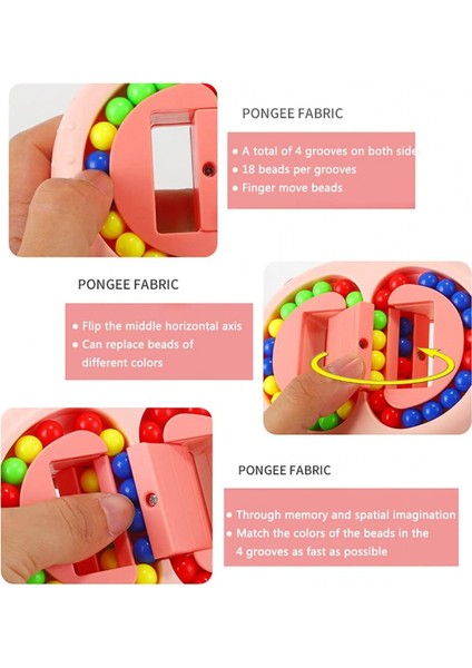 2 In 1 Dönen Sihirli Fasulye Küp Spinner Fidget Stres Giderici Top Çift Çevirme El Bulmaca Dekompresyon Eğitici Oyuncak (Mavi) (Yurt Dışından)
