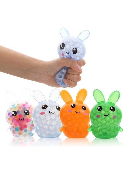 Çocuklar Yetişkinler Için 4 Paket Yumuşacık Paskalya Tavşanı Stres Topları Oyuncak, Rahatlamak Için Su Boncuklarıyla Dolu Stres Giderici Fidget Topları, Paskalya Partisi Lehine Hed (Yurt Dışından)