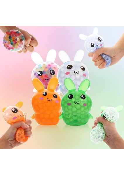 Çocuklar Yetişkinler Için 4 Paket Yumuşacık Paskalya Tavşanı Stres Topları Oyuncak, Rahatlamak Için Su Boncuklarıyla Dolu Stres Giderici Fidget Topları, Paskalya Partisi Lehine Hed (Yurt Dışından)