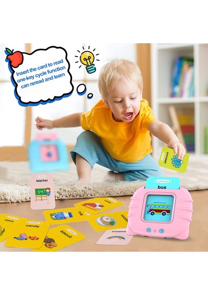 Çocuk Eğitici Oyuncaklar Öğrenme Makinesi Aydınlanma Sesli Çocuk Şarkıları Kart Takma ve Okuma Erken Eğitim Kart Makinesi, Mavi (Yurt Dışından) indirimleri